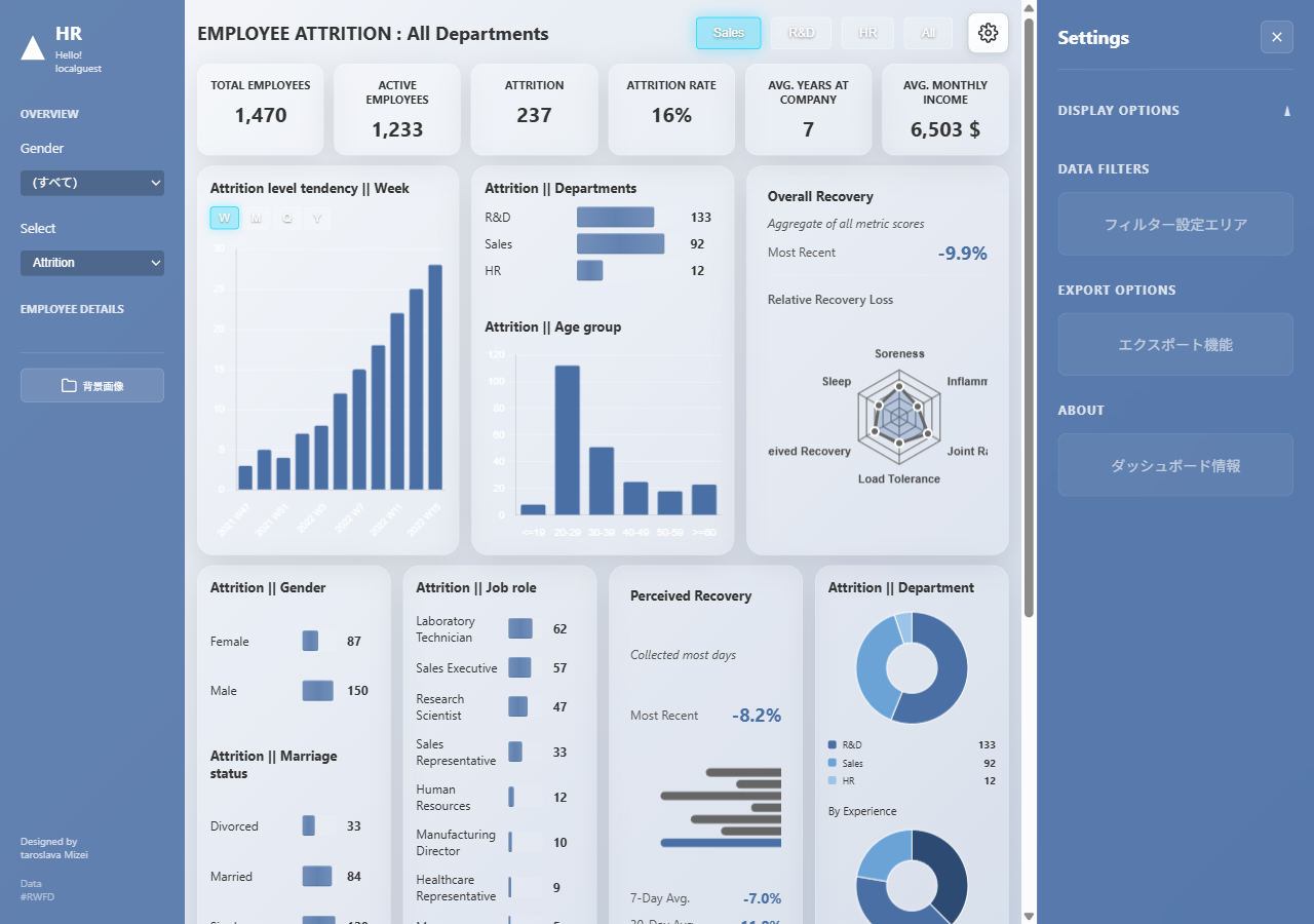 インタラクティブ分析ダッシュボード