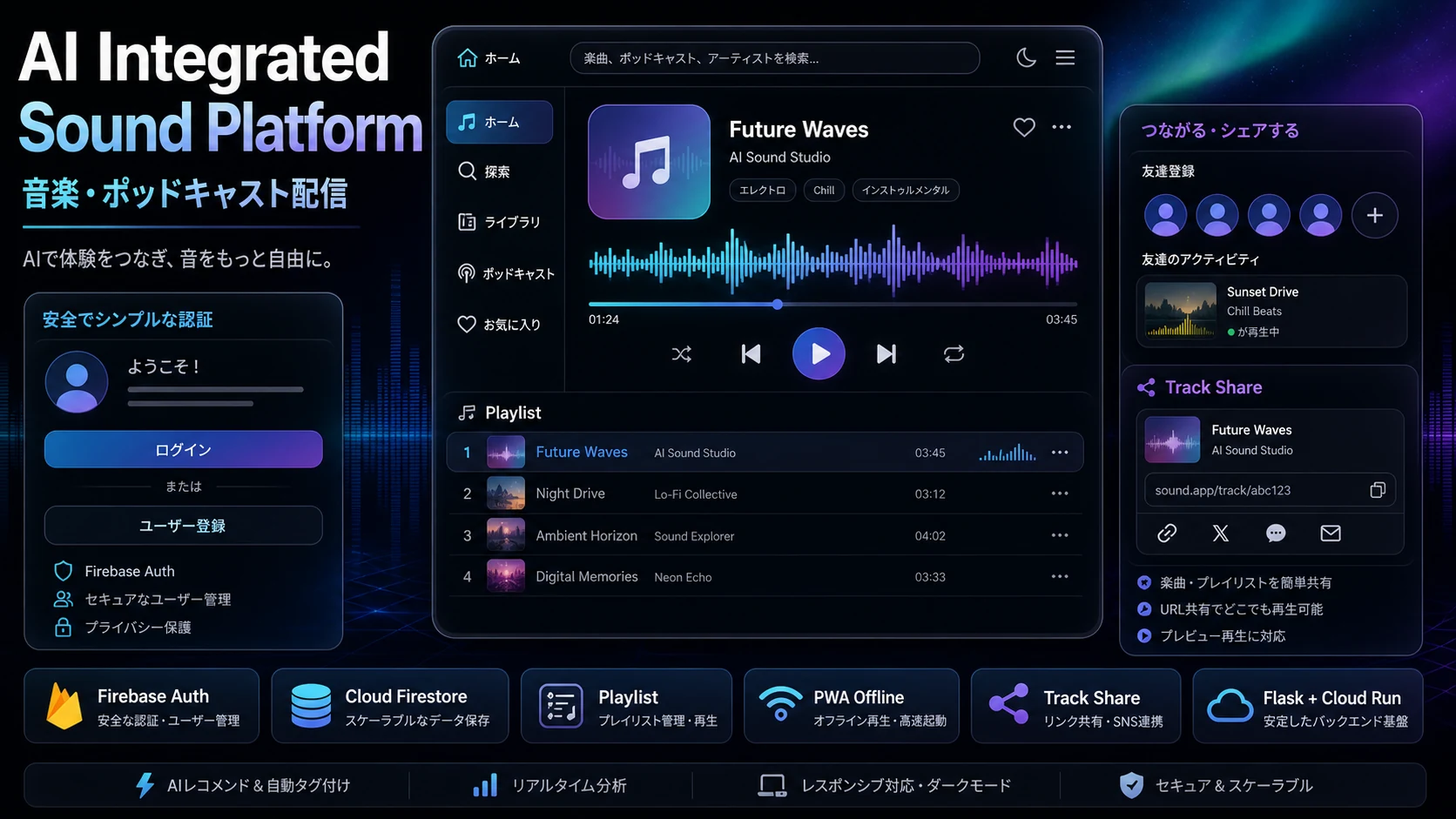 AI Integrated Sound Platform: 音楽・ポッドキャスト配信基盤