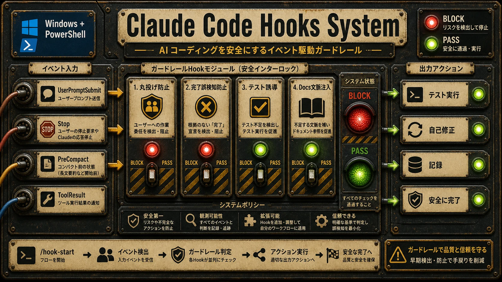 Claude Code Hooks System: AIコーディングを安全にするイベント駆動ガードレール