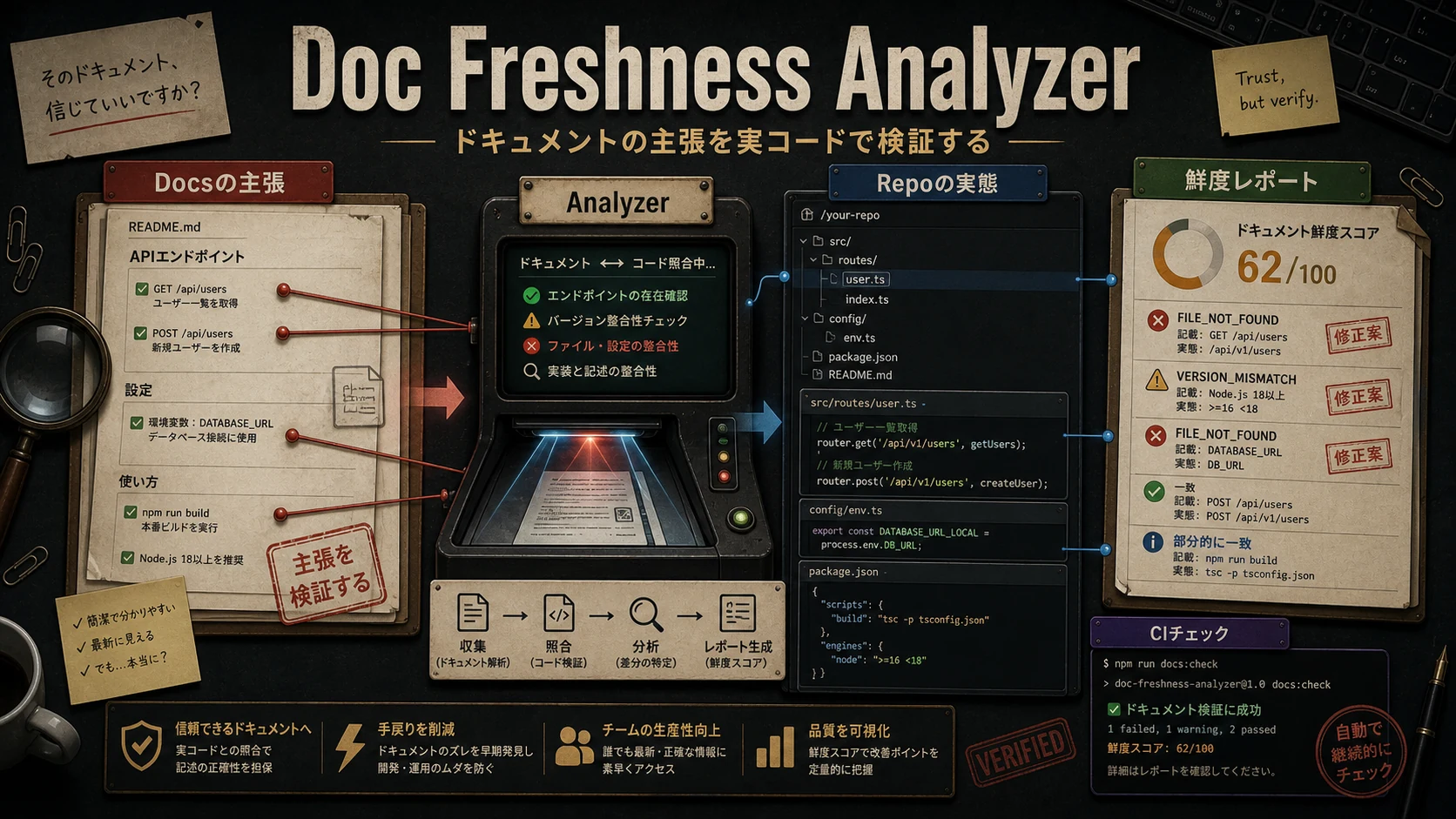 Doc Freshness Analyzer: ドキュメントの主張を実コードで検証する